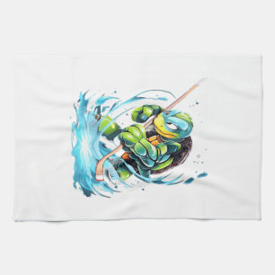 Schildpad IJshockeyspeler Hockeystick Doelman Theedoek