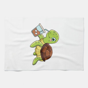 Schildpad ijskoude koffie theedoek