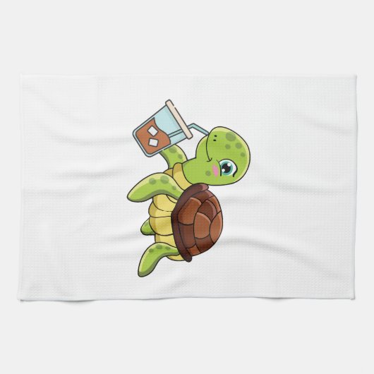Schildpad ijskoude koffie theedoek (Horizontaal)