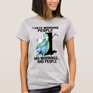 Schildpad ik haat mensen die 's ochtends eten en Z T-shirt