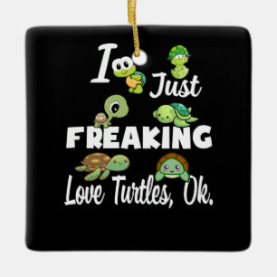 Schildpad Ik maak gewoon de liefdesschildpad vrij Keramisch Ornament