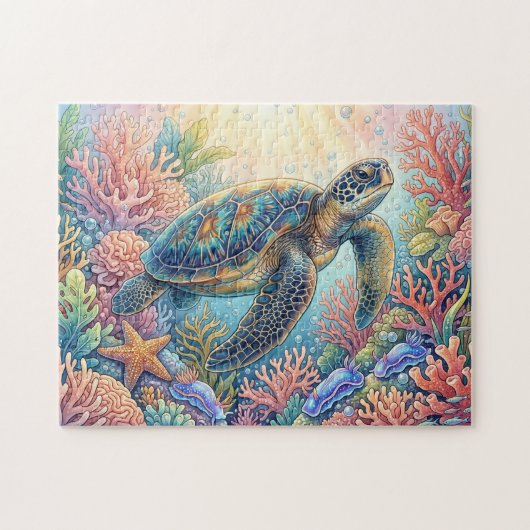 Schildpad Illustratie Legpuzzel (Horizontaal)