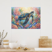Schildpad Illustratie Poster (Keuken)