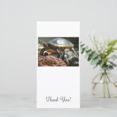 Schildpad in aquarium bedankkaart (Staand voorkant)