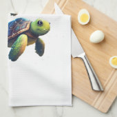 schildpad in de ruimte theedoek (Quarter Fold)