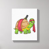 Schildpad in de vechtsport met zwaard canvas afdruk (Voorkant)