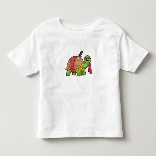 Schildpad in de vechtsport met zwaard kinder shirts (Voorkant)