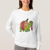 Schildpad in de vechtsport met zwaard t-shirt (Voorkant)