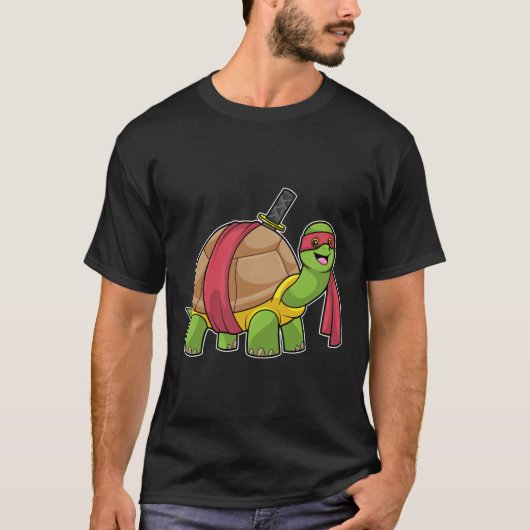 Schildpad in de vechtsport met zwaard t-shirt (Voorkant)
