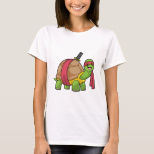 Schildpad in de vechtsport met zwaard t-shirt