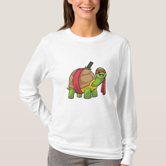 Schildpad in de vechtsport met zwaard t-shirt (Voorkant)