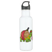 Schildpad in de vechtsport met zwaard waterfles  (Voorkant)