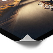 Schildpad in de woestijn "Voorwaarts" Poster (Hoek)