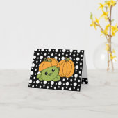Schildpad in een pompoenpak. kaart (Gele Bloem)