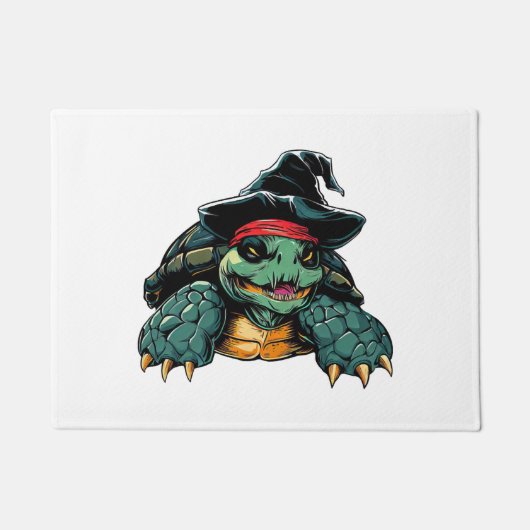 Schildpad in Heks Pet Halloween Spooky Fun Deurmat (Voorkant)