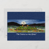 Schildpad in het Briefkaart van de Maan Whimsical  (Voorkant / Achterkant)