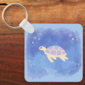 Schildpad in het water sleutelhanger (Voorkant)