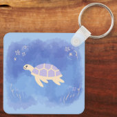 Schildpad in het water sleutelhanger (Achterkant)