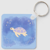 Schildpad in het water sleutelhanger (Achterkant)