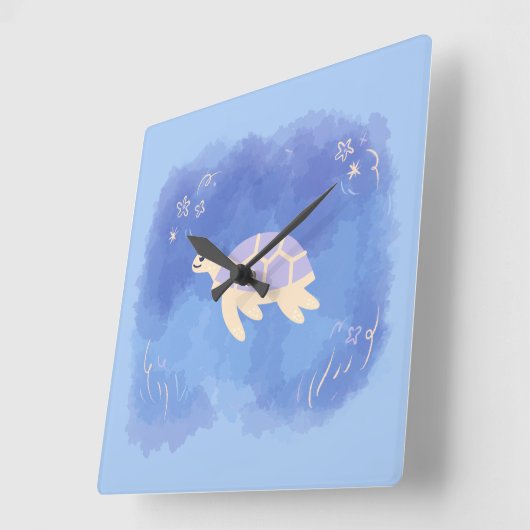 Schildpad in het water vierkante klok (Hoek)