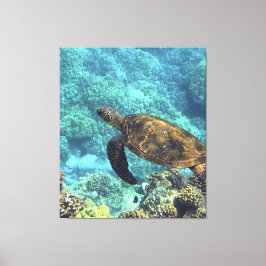 Schildpad in het zee canvas afdruk