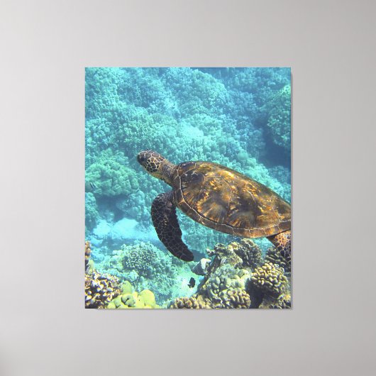 Schildpad in het zee canvas afdruk (Voorkant)