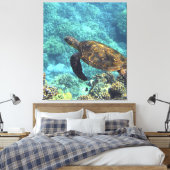 Schildpad in het zee canvas afdruk (Insitu (Slaapkamer))