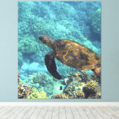 Schildpad in het zee canvas afdruk (Insitu (Houten vloer))