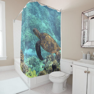 Schildpad in het zee douchegordijn