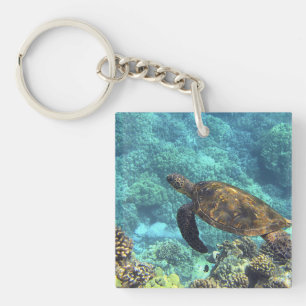 Schildpad in het zee sleutelhanger