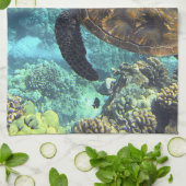 Schildpad in het zee theedoek (Gevouwen)