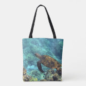 Schildpad in het zee tote bag (Achterkant)