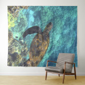 Schildpad in het zee wandkleed (In Situ (horizontaal))