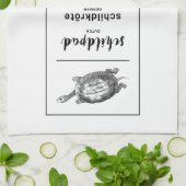 Schildpad in verschillende talen theedoek (Gevouwen)