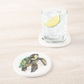 Schildpad in Waterverf Sandstone Onderzetter (Zijkant)