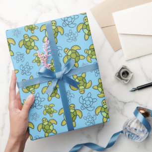 Schildpad Inpakpapier, Watercolor Zee Schildpad Ca Cadeaupapier