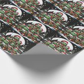 Schildpad is blij met kerstcadeaus cadeaupapier (Hoek)