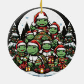 Schildpad is blij met kerstcadeaus keramisch ornament (Achterkant)
