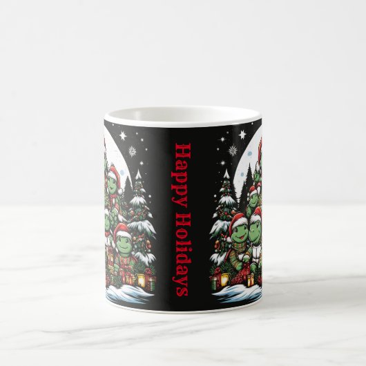 Schildpad is blij met kerstcadeaus koffiemok (Center)