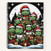 Schildpad is blij met kerstcadeaus notitieboek (Voorkant)