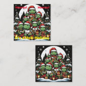 Schildpad is blij met kerstcadeaus  notitiekaartje (Voorkant / Achterkant)