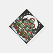 Schildpad is blij met kerstcadeaus servet (Hoek)