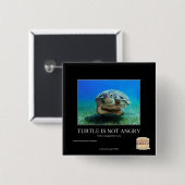 Schildpad is niet angstig vierkante button 5,1 cm (Voorkant /achterkant)