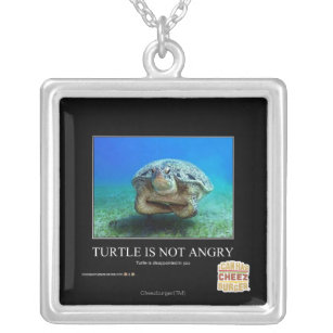 Schildpad is niet angstig zilver vergulden ketting