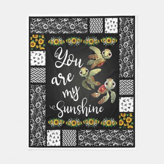 Schildpad Je bent mijn zonneschijn Fleece Deken (Voorkant)