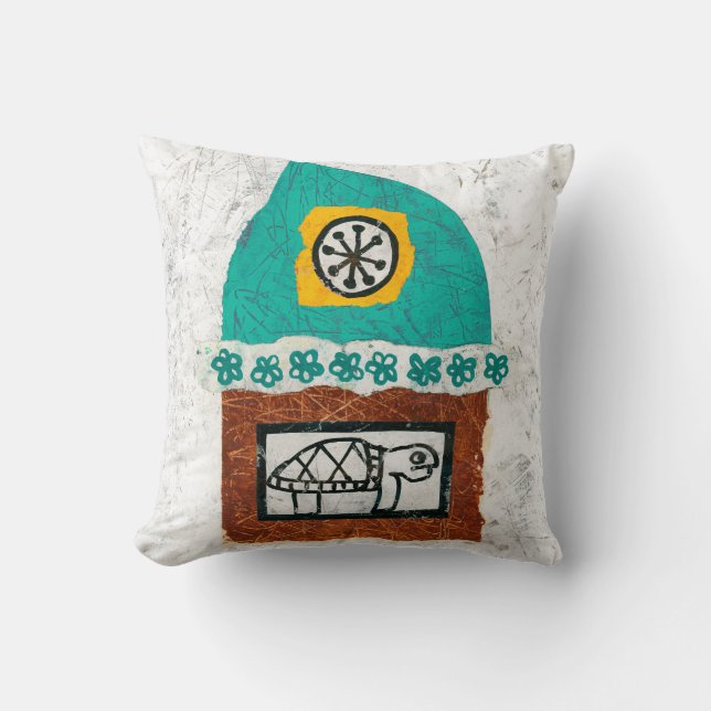 Schildpad jeuk voor een vecht Sierkussen (Voorkant)