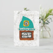 Schildpad jeuk voor een vecht Wenskaart Kaart (Staand voorkant)