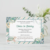 Schildpad jongen verjaardagsuitnodiging schattige kaart (Staand voorkant)