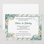 Schildpad jongen verjaardagsuitnodiging schattige kaart (Voorkant / Achterkant)