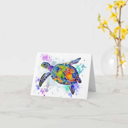 Schildpad Kaart (Gele Bloem)